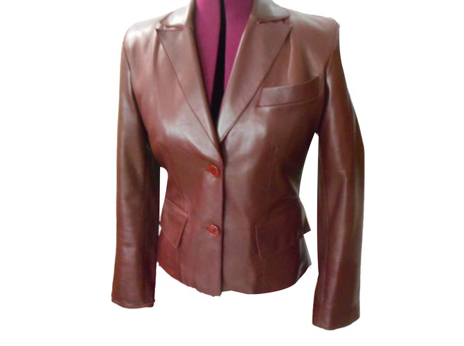 Regina Rubens Jacket Dark red Leather  ref.69625