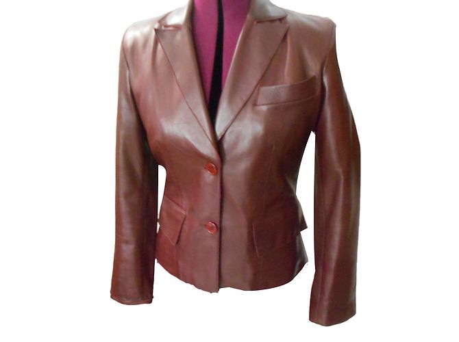 Regina Rubens Lederjacke Bordeaux