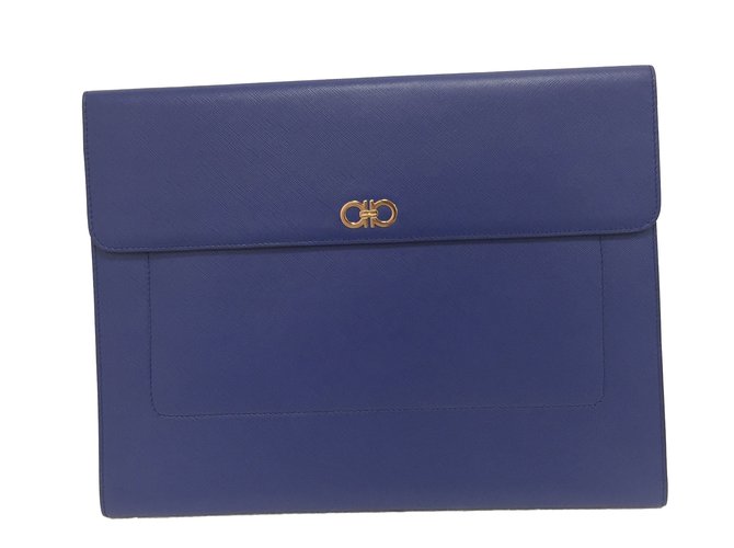 Salvatore Ferragamo Purses, wallets, cases Blue Leather  ref.69660