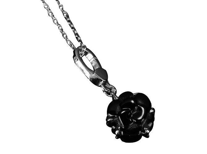 Chanel Pendente Nero Oro bianco