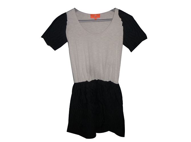 Vestido Manoush de algodón marfil y negro