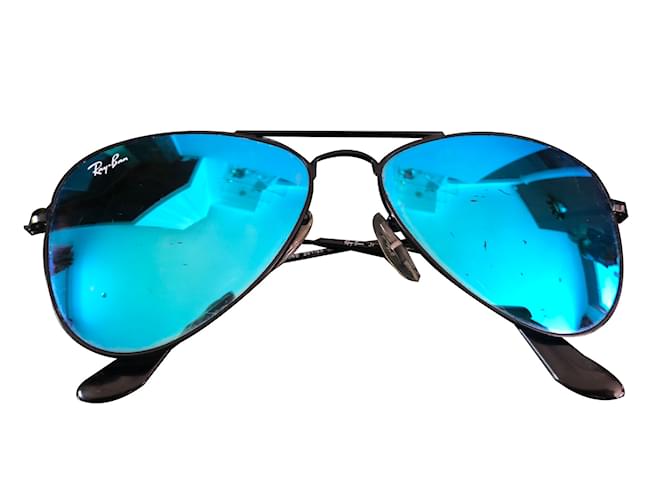 Ray-Ban óculos Preto Azul Aço  ref.69866