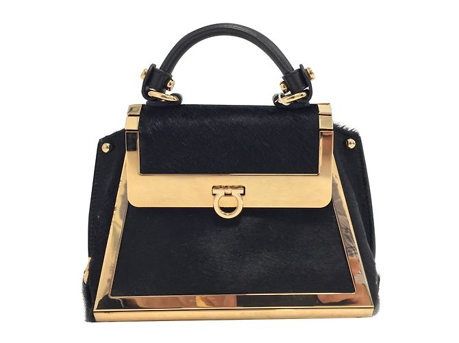 Salvatore Ferragamo Sofia Nero Vitello simile a un vitello