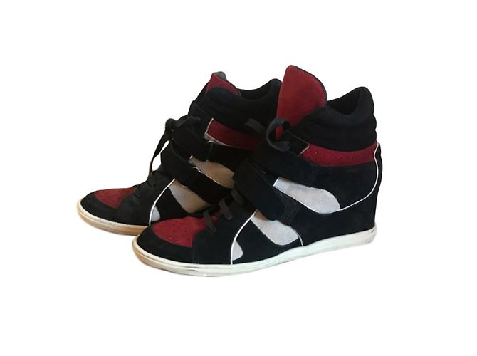 Baskets Minelli en cuir rouge foncé Bordeaux