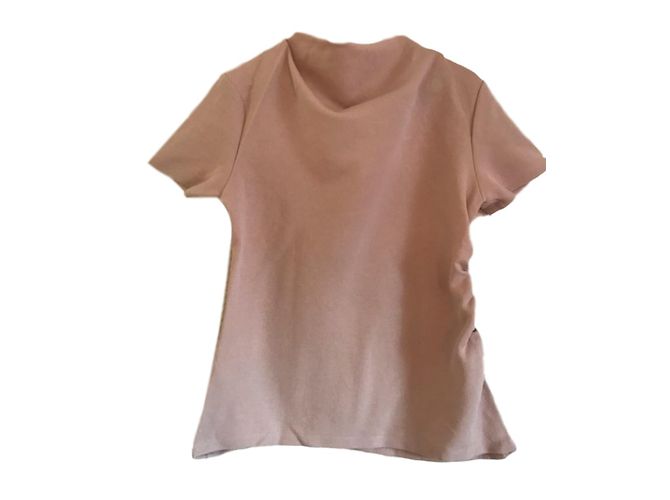 Top de algodão rosa Cos com franzido lateral