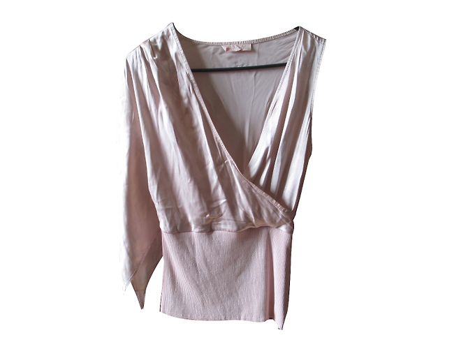 Top Maje de seda rosa 