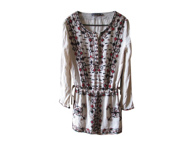 Antik Batik Robes Viscose Blanc cassé  ref.69957