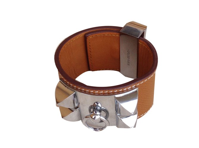 Hermès collier de chien Caramel Leather  ref.69976