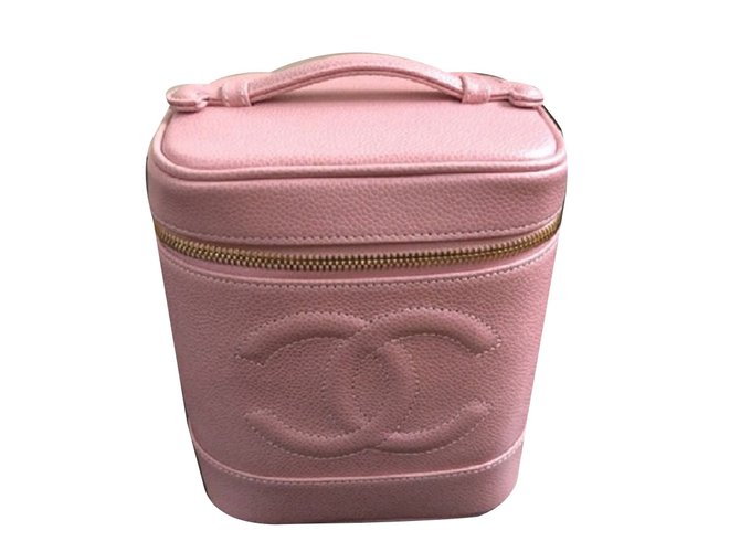 Chanel Beauty Case Cuir Rose  ref.69979