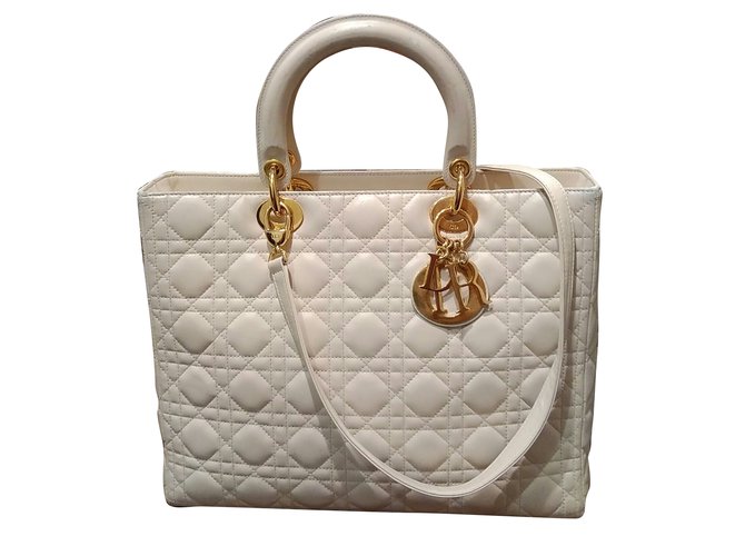 Christian Dior Lady Dior White Leather  ref.70018