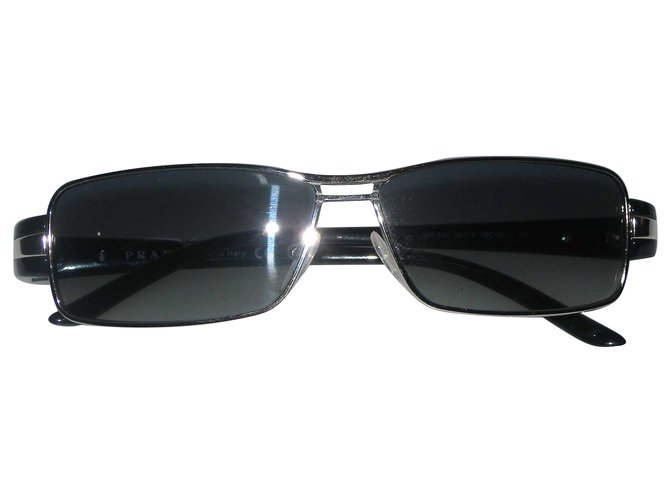 Prada Lunettes Métal Verre Noir Argenté  ref.70028