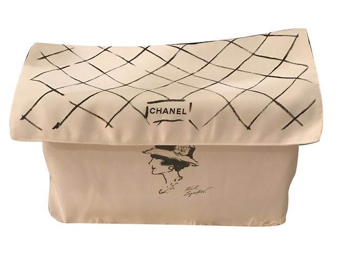 Chanel busta da viaggio Bianco Cotone