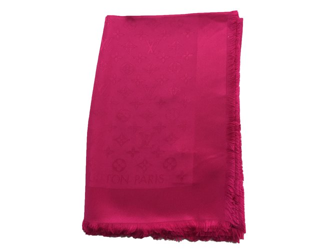 Louis Vuitton Stole monogram Pink Silk  ref.70069