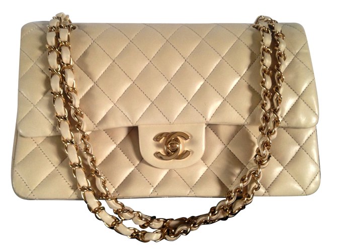 Chanel TIMELESS Beige Cuero  ref.70073