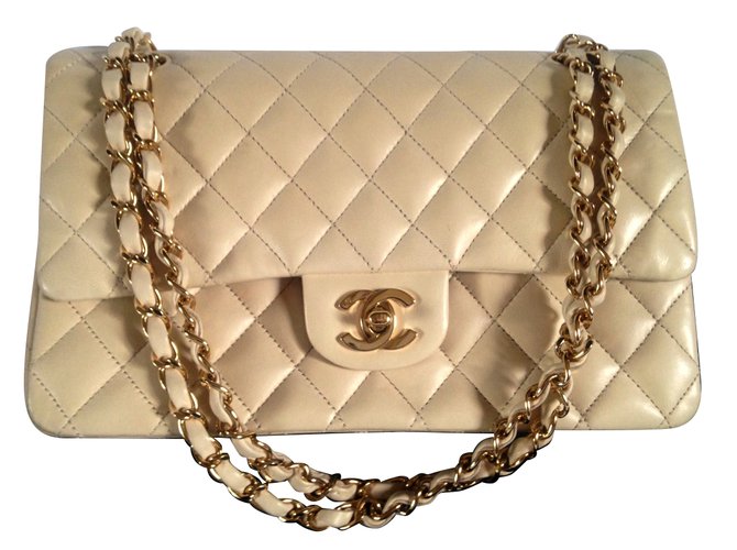 Chanel Timeless Beige Leather  ref.70073