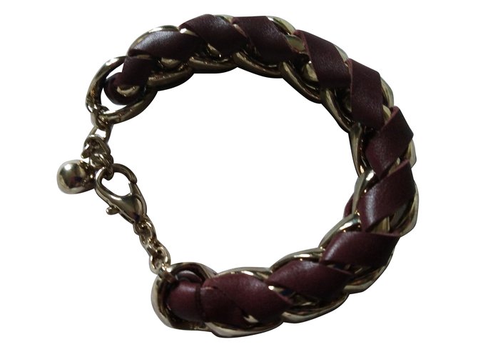 Chloé Bracelets Prune Leather Metal  ref.70159