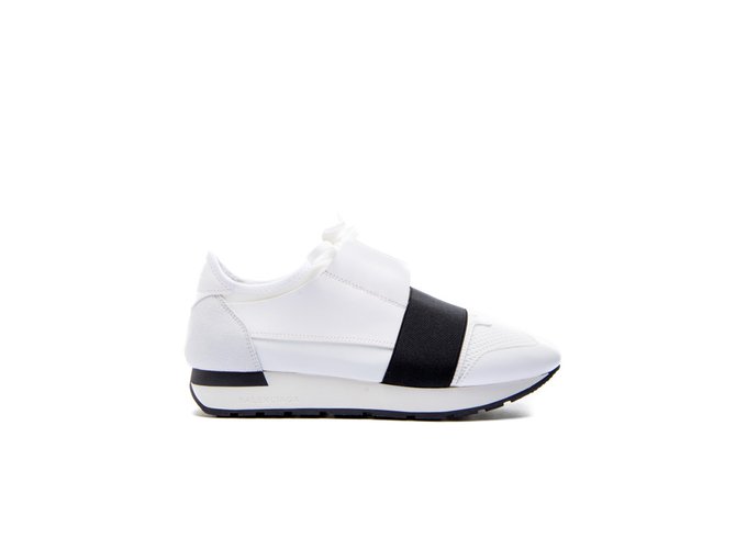 Balenciaga Sneakers Black White Suede Leather  ref.70170