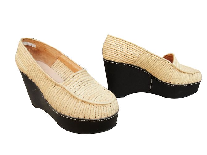 Mocasines Carven de rafia beige