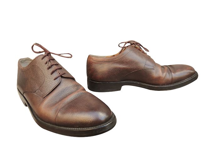 Derbies Givenchy en cuir grainé marron