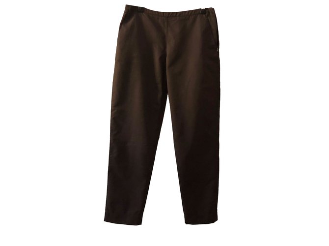 Prada Pants, leggings Brown Cotton Polyamide  ref.70338
