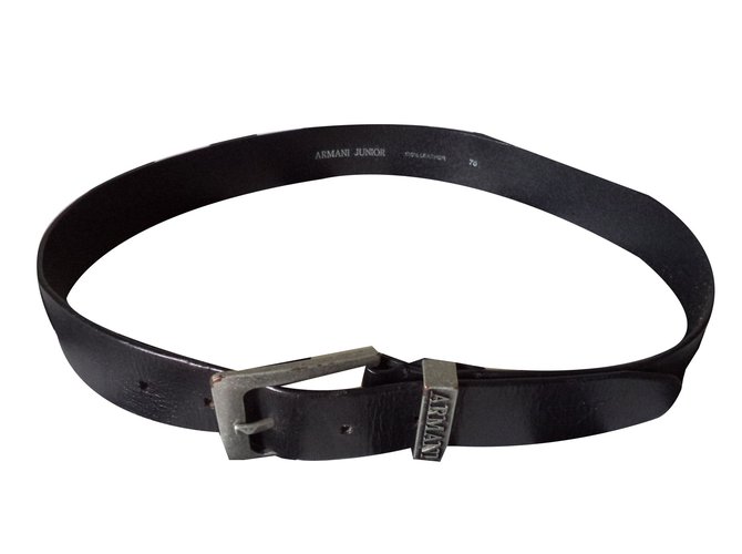 Armani Belt Black Leather  ref.70349