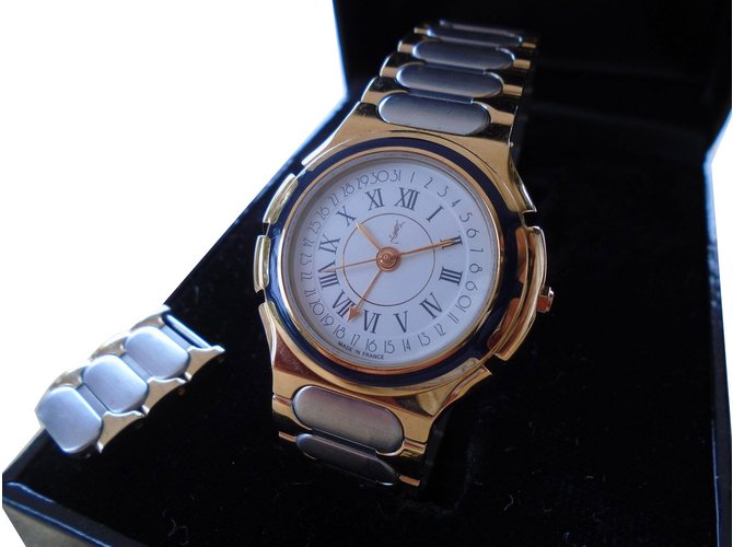 Yves Saint Laurent reloj Dorado Acero  ref.70361