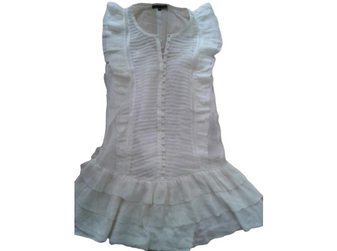 Maje Dress White Silk  ref.70400