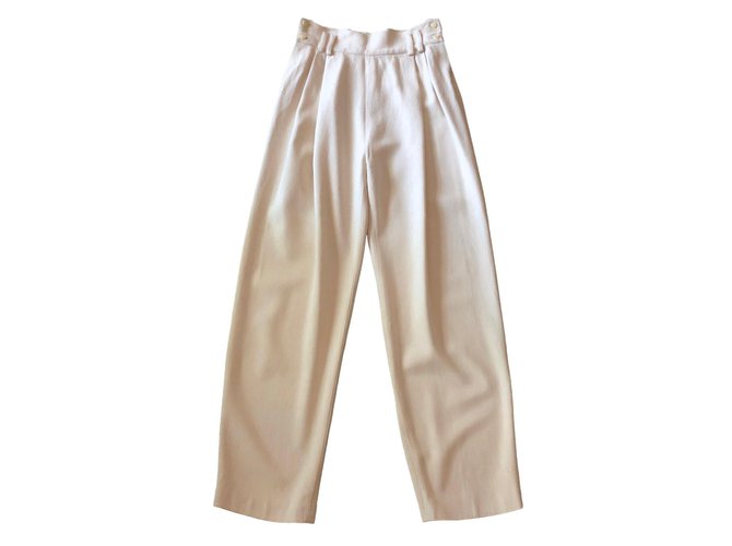 Autre Marque Pants, leggings Cream Silk  ref.70414