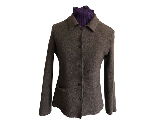 Autre Marque Jacke Taupe Wolle  ref.70435