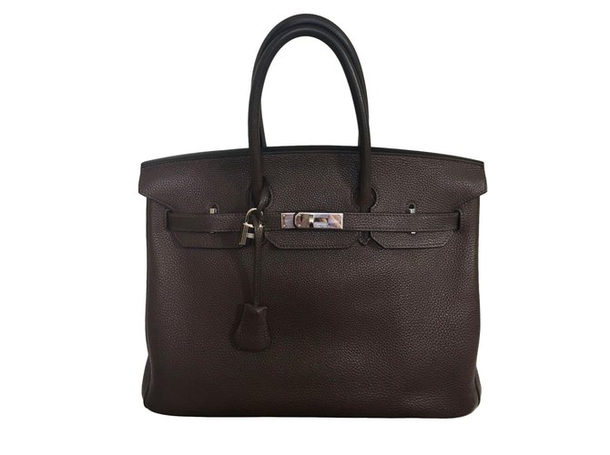 Hermès Birkin 35 Togo Leather Dark brown  ref.70458