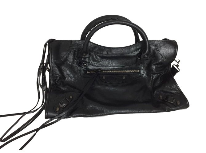 Balenciaga City Classic Black Medium Leather  ref.70552