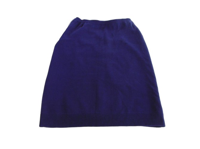 Céline Cotton Skirt Navy blue  ref.70578