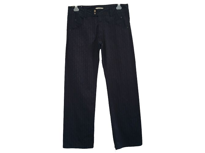 Pantalones Ferré Milano de algodón jacquard azul marino 46