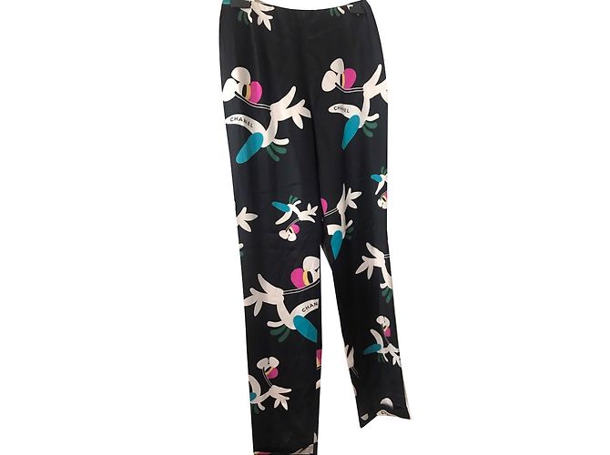 Chanel calça Preto Multicor