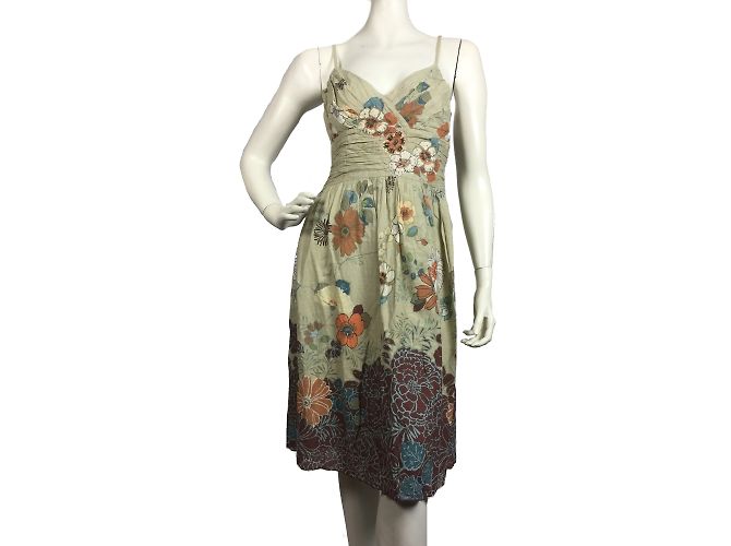 Rene Derhy Vestido floral aplique algodon Multicolor
