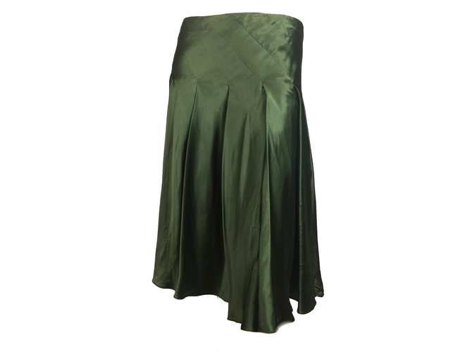 Aspesi Falda de seda plisada Verde  ref.70798