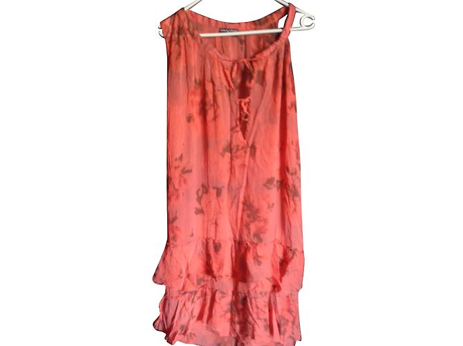 One Step Seidenkleid rot Tie Dye