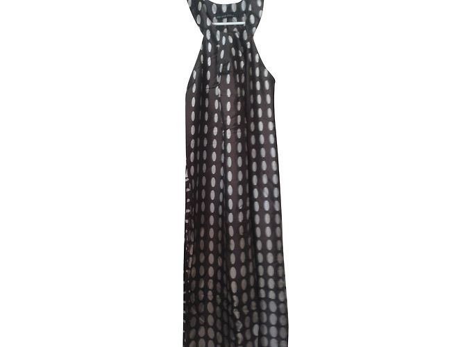 One Step Long Dress Brown Polka Dot Viscose