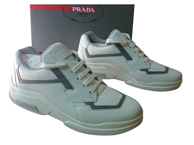 Prada Sneakers White Leather  ref.70861