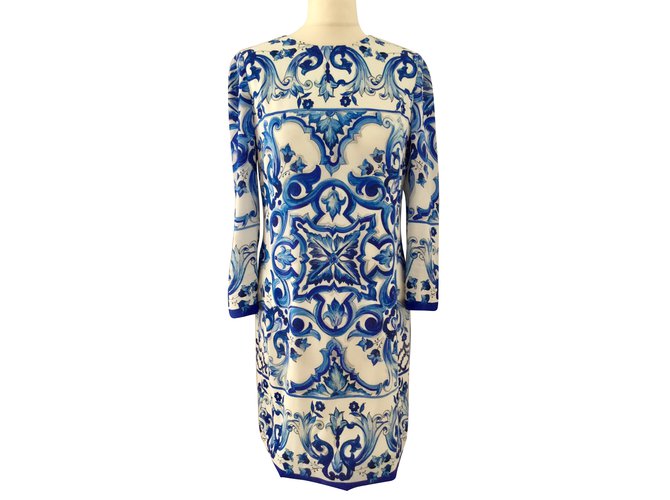 Dolce & Gabbana Majolica Blue Silk  - Joli Closet