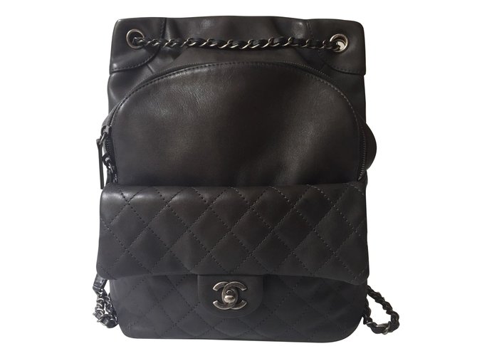 Chanel Backpacks Black Leather  ref.70951