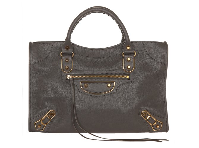 Balenciaga City bag Grey Leather  ref.70953