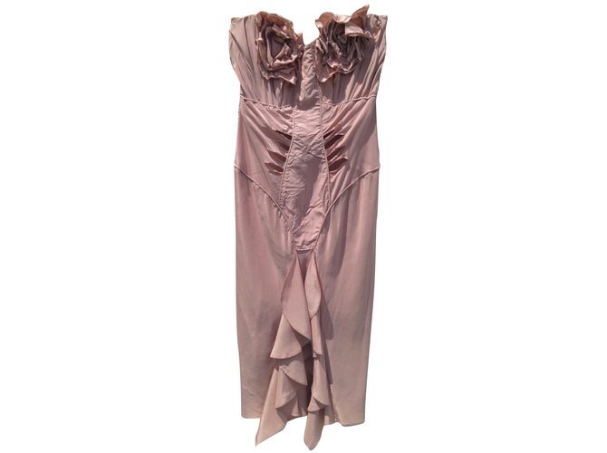 Yves Saint Laurent Dress Pink Silk  ref.70963