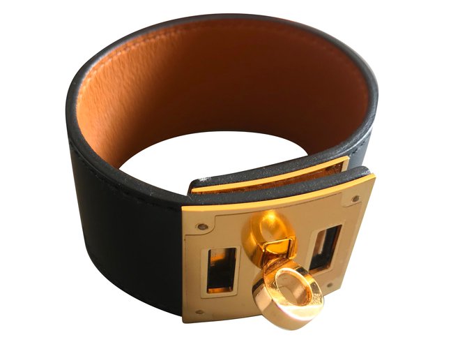 Hermès Kelly Dog Bracelet Black Leather  ref.70965