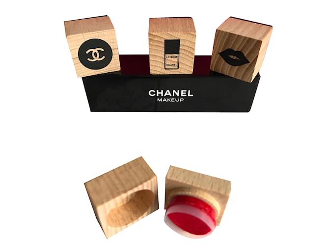 Chanel Tampons encreurs Bois Noir Beige  ref.70999