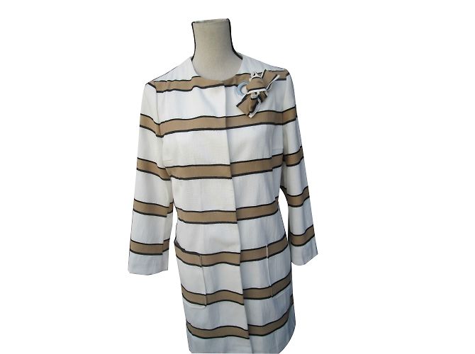 Autre Marque Beige Jacke aus Baumwolle und Polyester Grösse 42