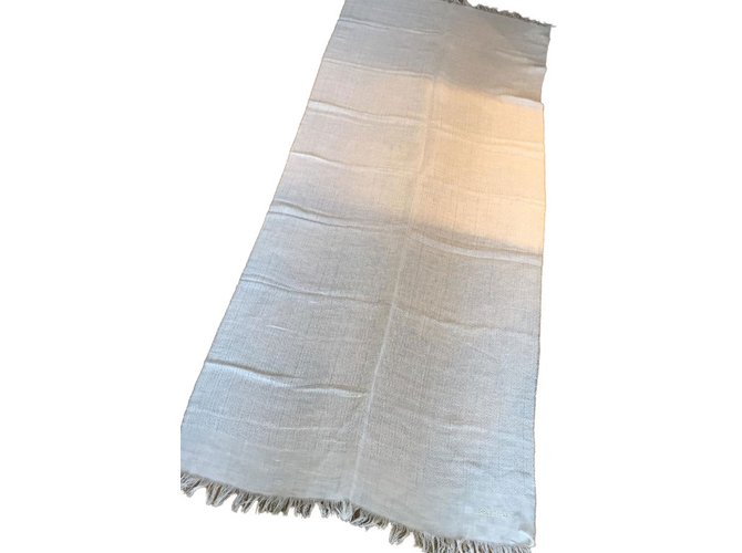 Balmain Foulards Coton Lin Blanc  ref.71100