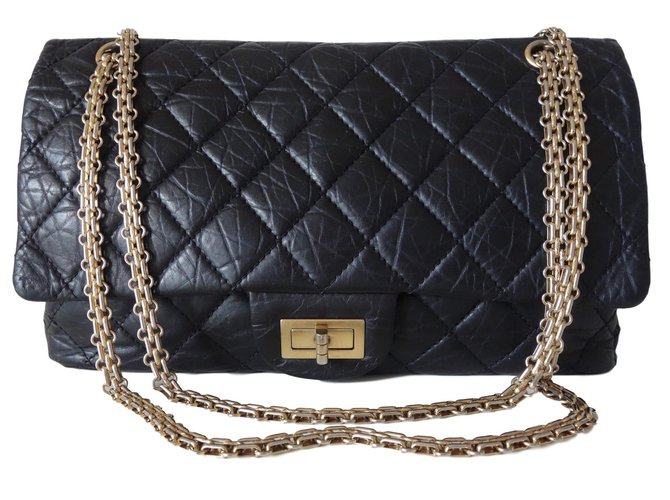 Chanel 2.55 Black Leather  ref.71113