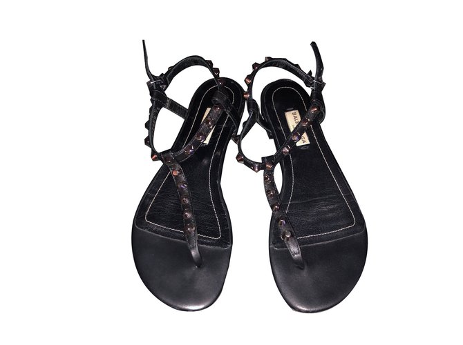 Balenciaga Sandals Black Leather  ref.71130