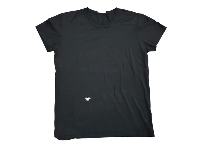 Dior Homme Signature Bee T shirt Black Cotton  ref.71155